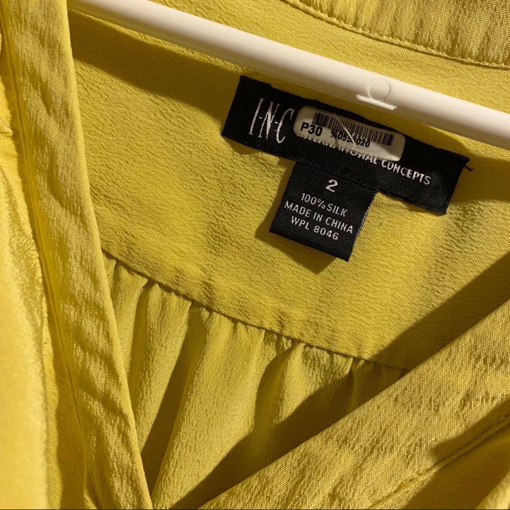 Inc Yellow Ruffle Tunic - size 2 - SILK - Picture 7 of 9